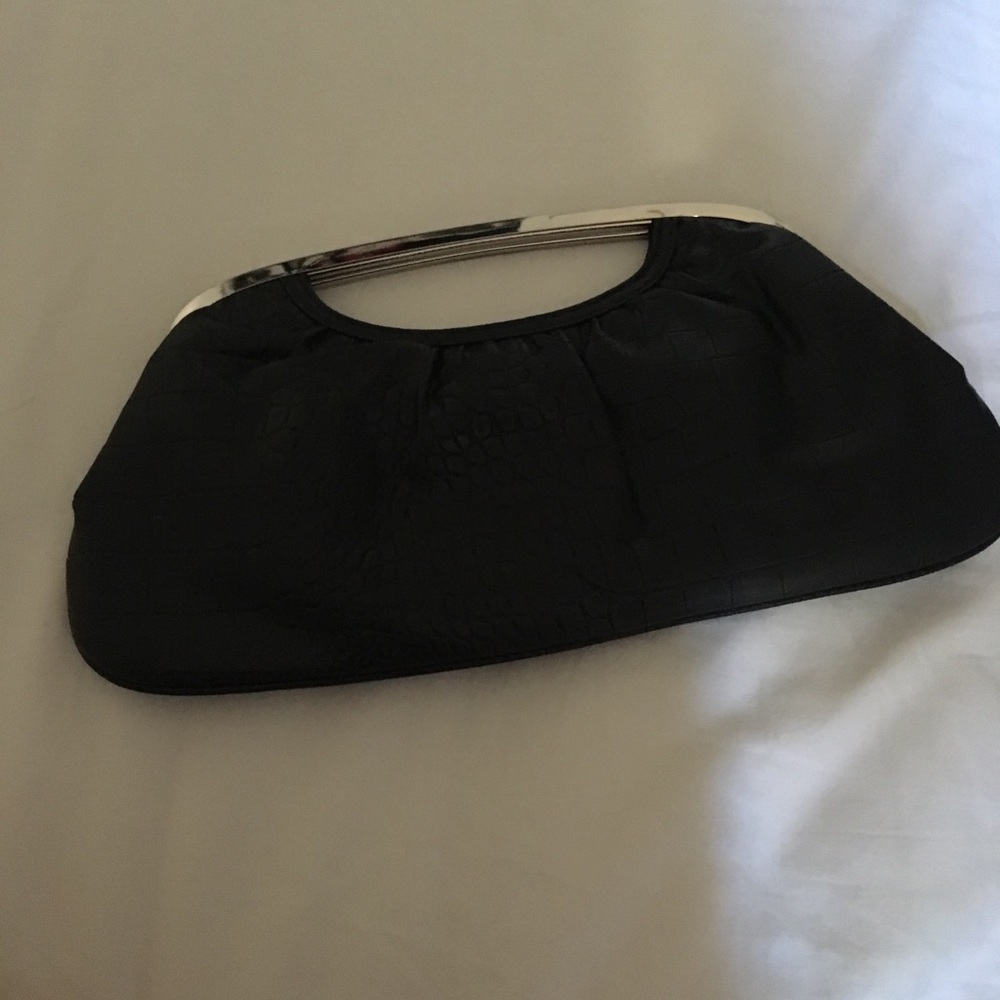 NWOT Express clutch black fake leather